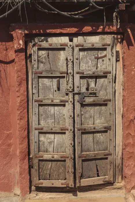 Framed Print : India, Rajasthan, Jodhpur, Bishnoi Village. Door on traditional Bishnoi structure Framed Print : India, Rajasthan, Jodhpur, Bishnoi Village. Door on traditional Bishnoi structure