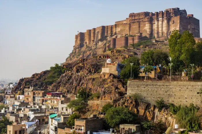 Framed Print : India, Rajasthan, Jodhpur. No Water No Life expedition, Mehrangarh Fort (built circa