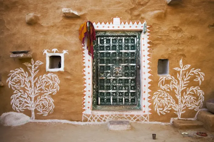 Framed Print : India, Rajasthan. Traditional desert house exterior Framed Print : India, Rajasthan. Traditional desert house exterior
