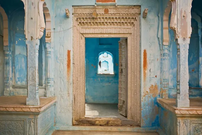 Framed Print : India, Rajasthan. Traditional house entrance Framed Print : India, Rajasthan. Traditional house entrance