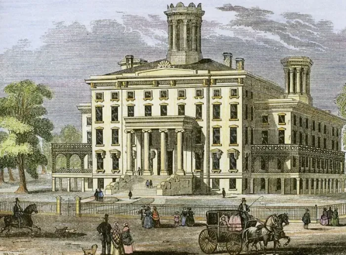 Framed Print : Indiana Institution for the Blind, founded in 1847. Indianapolis, 1854. United States Framed Print : Indiana Institution for the Blind, founded in 1847. Indianapolis, 1854. United States