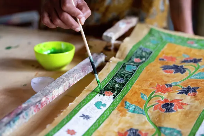 Framed Print : Indonesia, Bali. Traditional handicraft village of Tohpati specializing in hand made batik fabric Framed Print : Indonesia, Bali. Traditional handicraft village of Tohpati specializing in hand made batik fabric