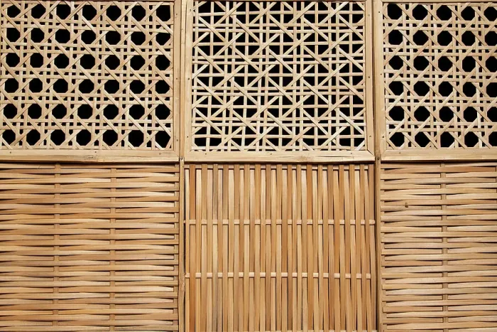 Framed Print : Indonesia, Bali. Woven ratan wall Framed Print : Indonesia, Bali. Woven ratan wall