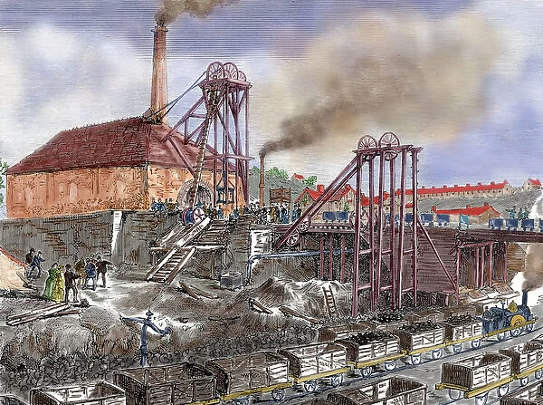 Industrial Revolution. England. Mining. Nineteenth-century engraving