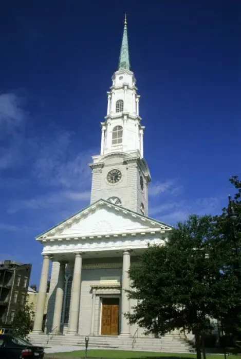Framed Print : Infependent Presbyterian Church in Savannah, Georgia Framed Print : Infependent Presbyterian Church in Savannah, Georgia
