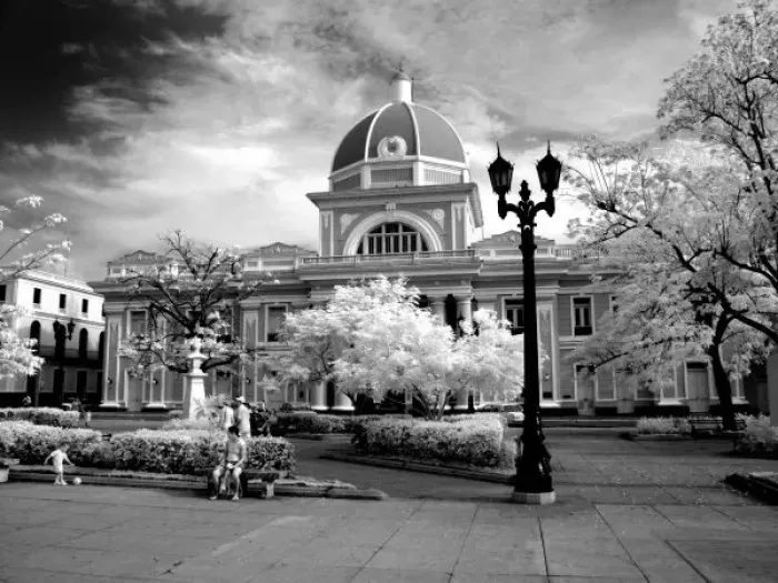 Framed Print : Infra Red ofParliament in Cienfuegos Cuba called the Provincial Assembly of the Popular