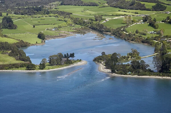 Inlet, Onekaka, Golden Bay, Nelson Region, South Island, New Zealand - aerial