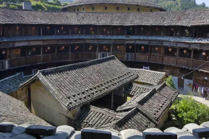 Framed Print : Inside Yuqing Tulou in Chuxi Tulou Cluster, UNESCO World Heritage site, Yongding Framed Print : Inside Yuqing Tulou in Chuxi Tulou Cluster, UNESCO World Heritage site, Yongding