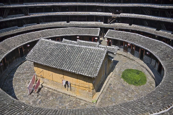 Inside Yuqing Tulou in Chuxi Tulou Cluster, UNESCO World Heritage site, Yongding
