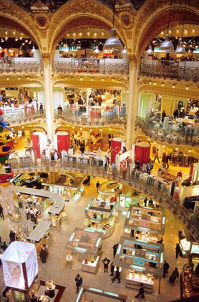 Interior of department store Galeries Lafayette in Paris, France