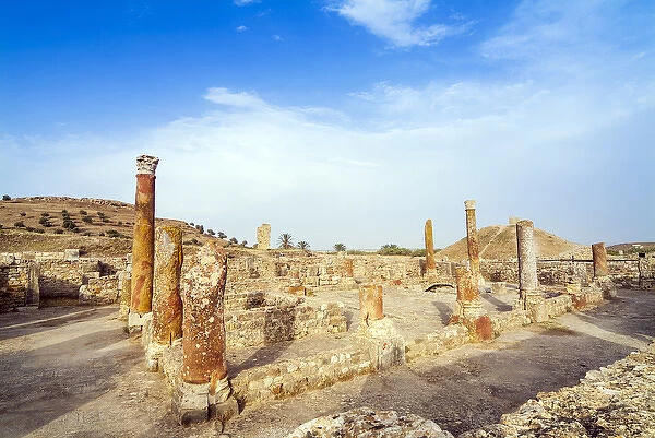 Interior garden of House Of Hunt, Bulla Regia Archaeological Site, Tunisia, North Africa