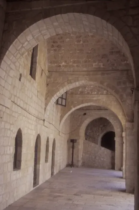 Framed Print : Interior hallway with arches of Lovrjenac Fort (Fort of St. Lawrence) located just Framed Print : Interior hallway with arches of Lovrjenac Fort (Fort of St. Lawrence) located just