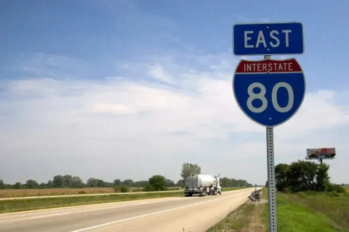 Framed Print : Interstate 80 road sign in Illinois Framed Print : Interstate 80 road sign in Illinois