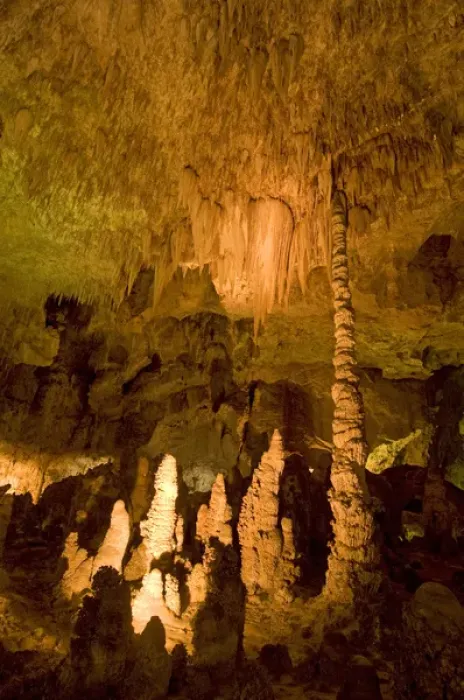 Framed Print : Intricate formations in the wondrous 8. 2-acre Big Room cave, 750 feet into the earth