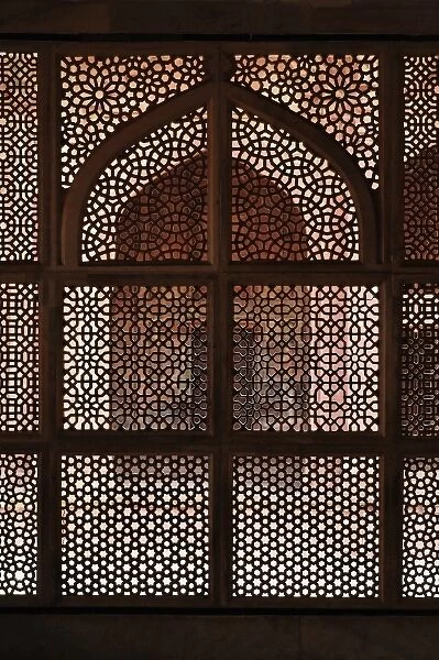 Intricate window details, Dargah Mosque, Fatehpur Sikri, in the state of Uttar Pradesh, India