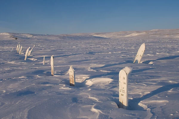 inupiat graveyard on Herschel island, off the Mackenzie River delta, Yukon Territory