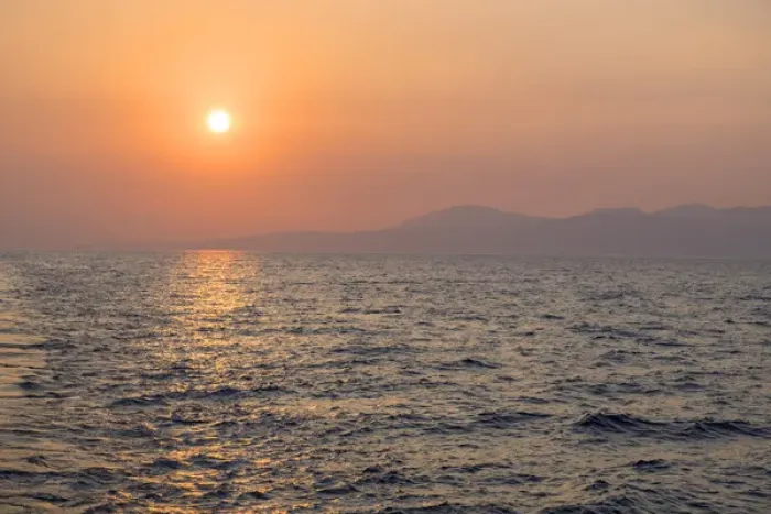 Framed Print : Ionian Sea at sunset, Greece, Europe