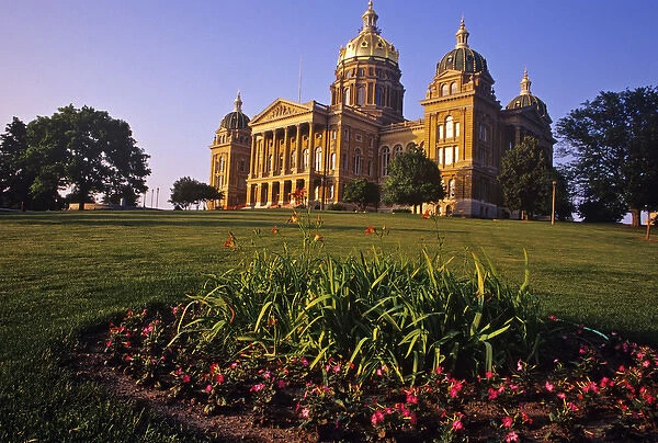 The Iowa State Capitol building in Des Moines Iowa