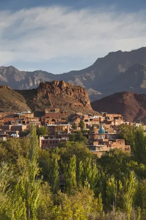 Framed Print : Iran, Central Iran, Abyaneh, elevated village view, dawn Framed Print : Iran, Central Iran, Abyaneh, elevated village view, dawn