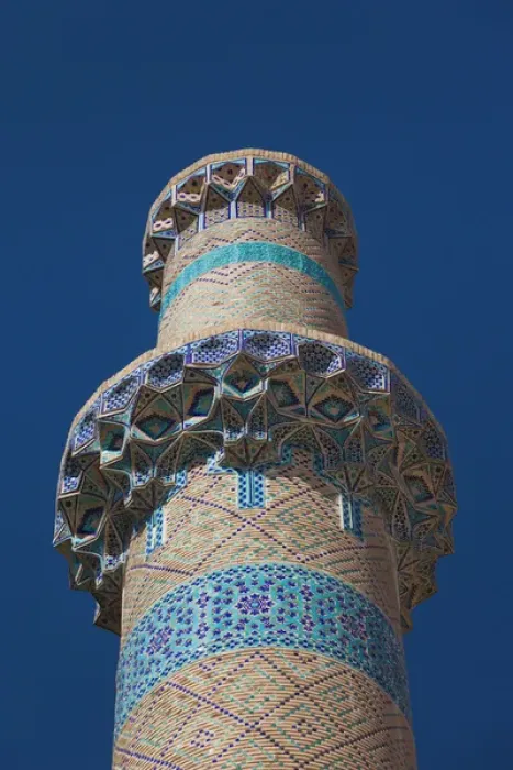 Framed Print : Iran, Central Iran, Natanz, Jameh Mosque, minaret Framed Print : Iran, Central Iran, Natanz, Jameh Mosque, minaret