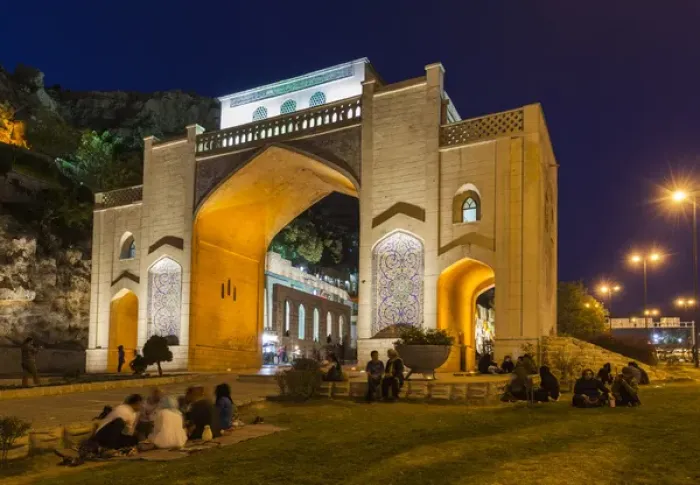 Framed Print : Iran, Central Iran, Shiraz, Quran Gateway, dusk