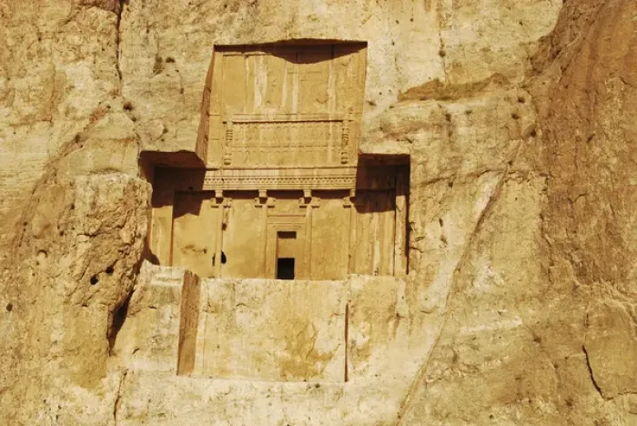 Framed Print : Iran, Fars Province, Shiraz, Persepolis, Naqsh-e Rustam is an ancient necropolis