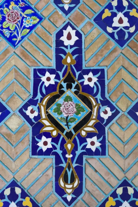 Framed Print : Iran, Tehran, Niyavaran Palace Complex, palace of the last Shah, tilework