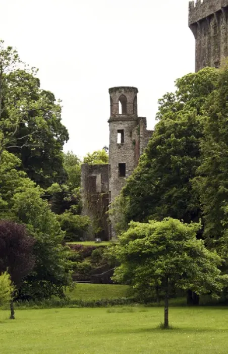 Framed Print : In Ireland, at the Blarney Castle tower surrounded by lush green trees Framed Print : In Ireland, at the Blarney Castle tower surrounded by lush green trees