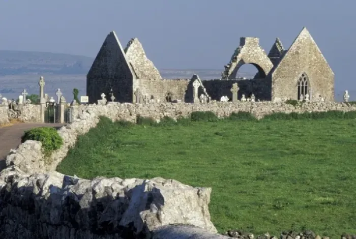 Framed Print : Ireland, County Clare. Kilmacduagh Church Framed Print : Ireland, County Clare. Kilmacduagh Church