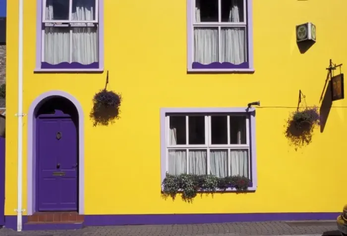 Framed Print : Ireland, County Cork, Kinsale. Colorful bed and breakfast exterior Framed Print : Ireland, County Cork, Kinsale. Colorful bed and breakfast exterior