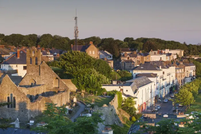 Framed Print : Ireland, County Fingal, Howth, elevated town view, dawn Framed Print : Ireland, County Fingal, Howth, elevated town view, dawn