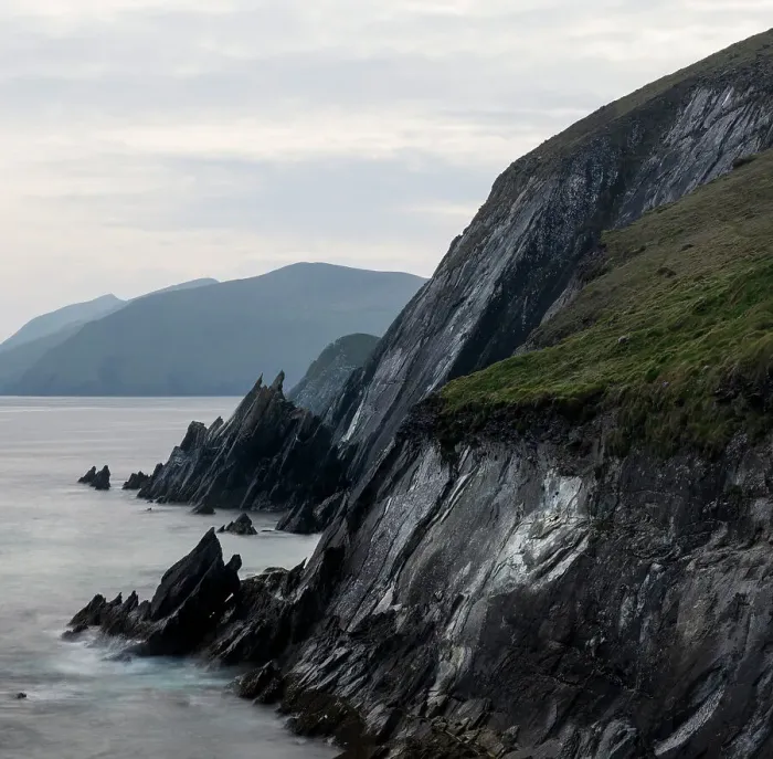 Framed Print : Ireland, County Kerry, Dunmore Head. Rocky cliffs rise from ocean Framed Print : Ireland, County Kerry, Dunmore Head. Rocky cliffs rise from ocean