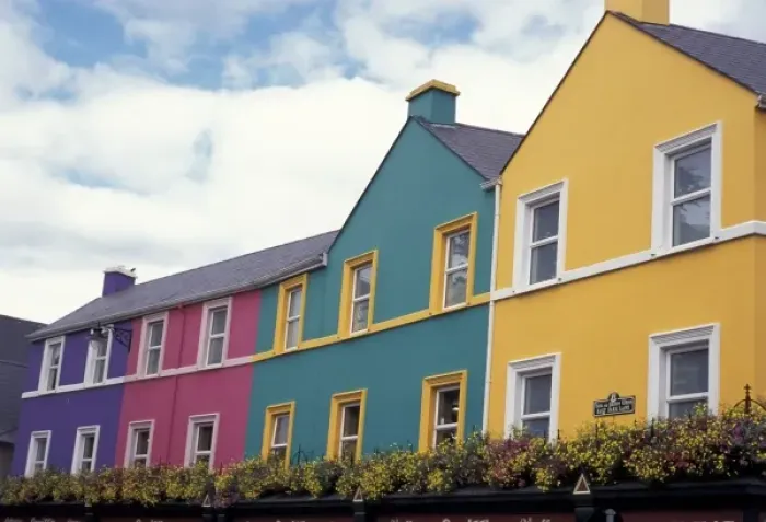 Framed Print : Ireland, County Kerry, Kenmore. Colorful architecture Framed Print : Ireland, County Kerry, Kenmore. Colorful architecture