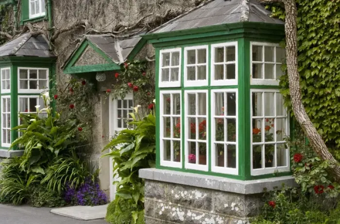 Framed Print : Ireland, County Mayo, Cong, cottage, roses Framed Print : Ireland, County Mayo, Cong, cottage, roses