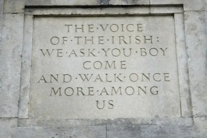 Framed Print : Ireland, County Mayo, Westport. Inscription on the monument to St. Patrick Framed Print : Ireland, County Mayo, Westport. Inscription on the monument to St. Patrick