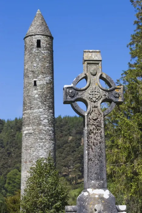 Framed Print : Ireland, County Wicklow, Glendalough, ancient monastic settlement started by St. Kevin