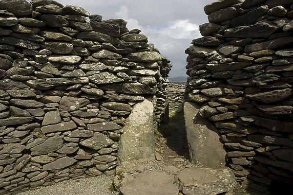 IRELAND, Kerry, Dingle Peninsula. Ancient Beehive Huts