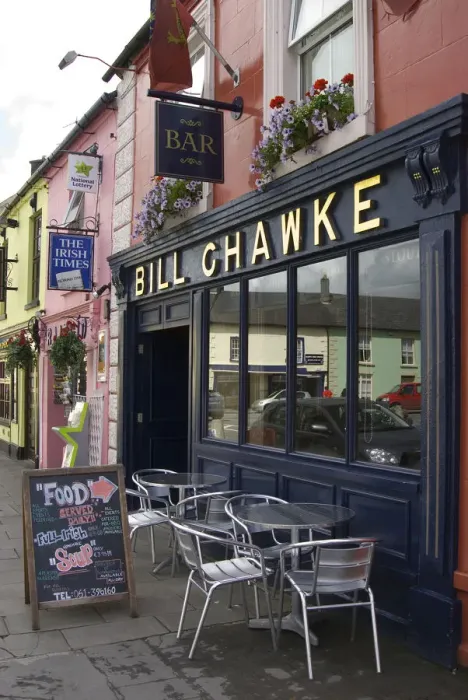 Framed Print : Ireland. Co Limerick. Adare. Bar with sidewalk seating Framed Print : Ireland. Co Limerick. Adare. Bar with sidewalk seating