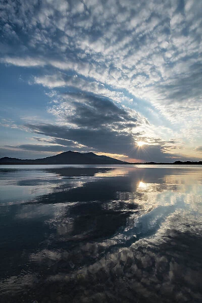 Ireland, Lough Leane. Sunset reflections on lake