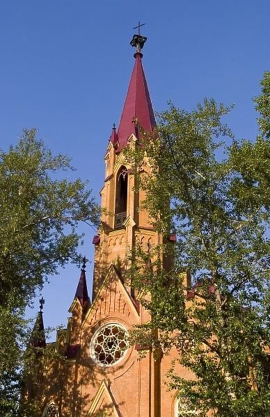 Irkutsk Siberia, Russia a beautiful Russian Orthodox Church with red steeple
