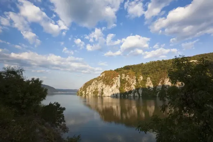 Framed Print : Iron Gate, Portile de Fier, gorge of river danube through the southern carpathian Mountains