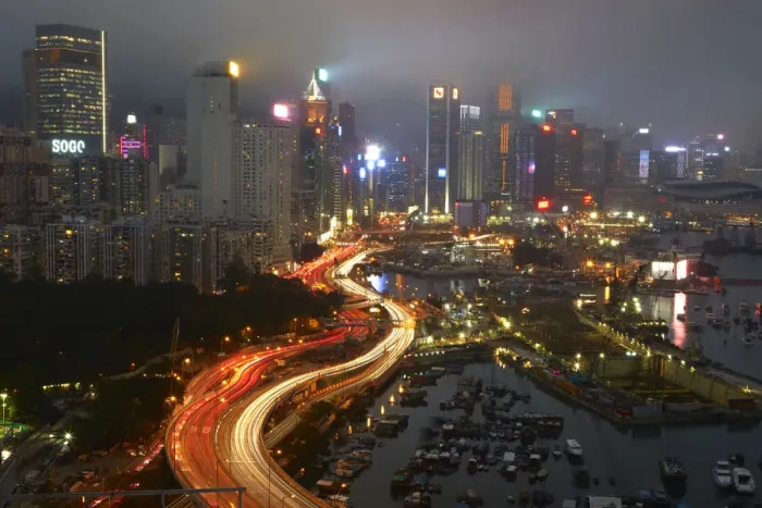 Framed Print : Island Eastern Corridor Motorway, Causeway Bay, and high-rises of Wan Chai and Central Framed Print : Island Eastern Corridor Motorway, Causeway Bay, and high-rises of Wan Chai and Central