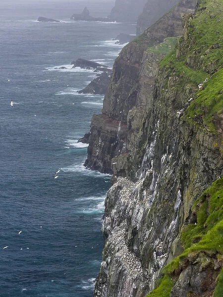 The island Mykines, part of the Faroe Islands in the North Atlantic. Europe, Northern Europe