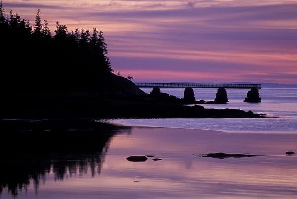 Isle Au Haut, ME. Sunset at Duck Harbor. Acadia National Park