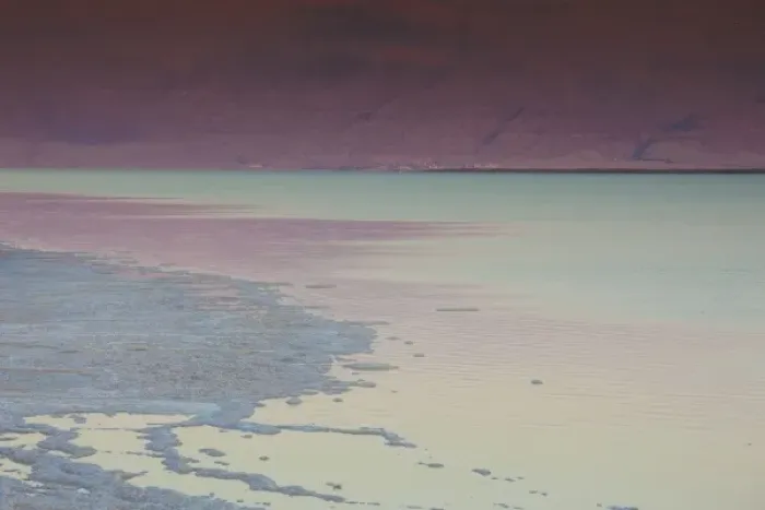 Framed Print : Israel, Dead Sea, Ein Bokek, Dead Sea, dusk