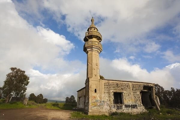 Israel, Golan Heights, bombed former Syrian mosque abandoned during the Six Day War