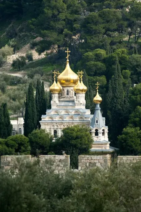 Framed Print : Israel; Jerusalem. The Church of Mary Magdalene is a Russian Orthodox church on