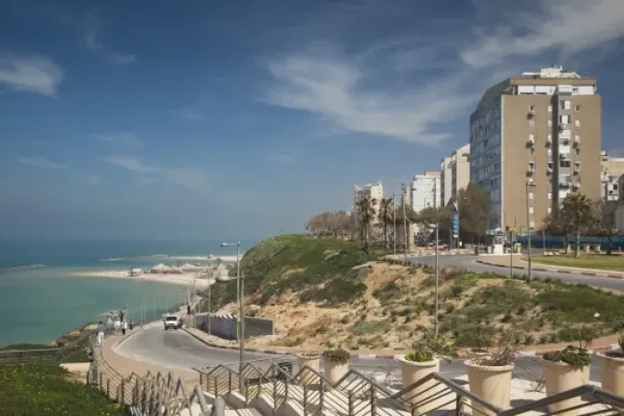 Framed Print : Israel, North Coast, Netanya, cliffside buildings Framed Print : Israel, North Coast, Netanya, cliffside buildings