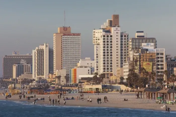 Framed Print : Israel, Tel Aviv, beachfront, hotels, late afternoon Framed Print : Israel, Tel Aviv, beachfront, hotels, late afternoon