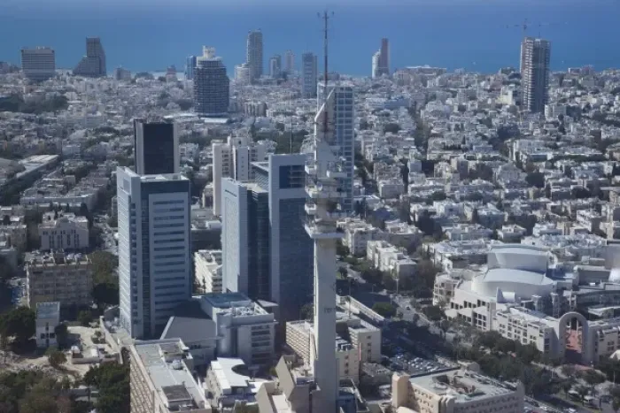 Framed Print : Israel, Tel Aviv, elevated city view from observation platform atop Azrieli Center Framed Print : Israel, Tel Aviv, elevated city view from observation platform atop Azrieli Center
